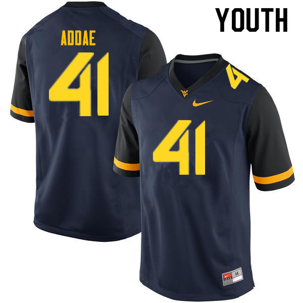 Youth #41 Alonzo Addae West Virginia Mountaineers College Football Jerseys Sale-Navy